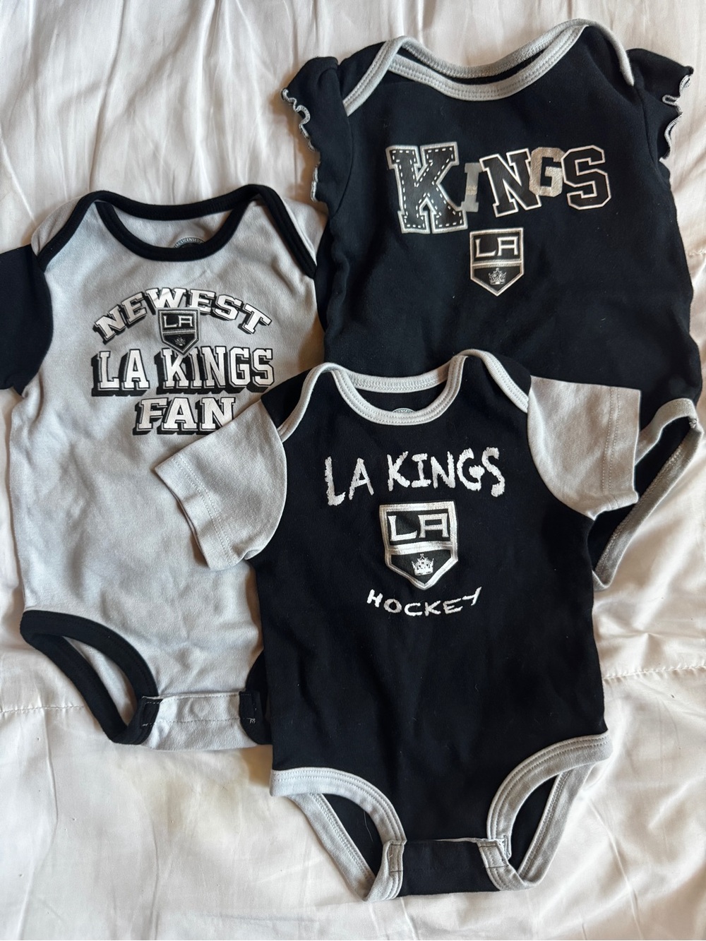 NHL Baby Onesie with Black Trim and Gray Body